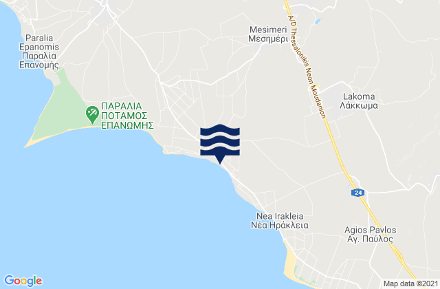 Karte der Gezeiten Káto Scholári, Greece
