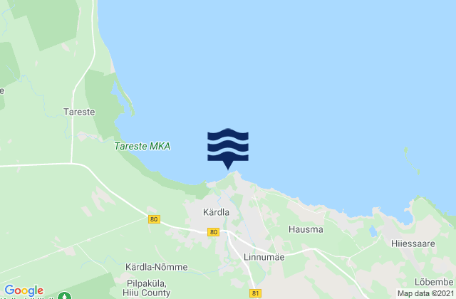 Karte der Gezeiten Kärdla, Estonia