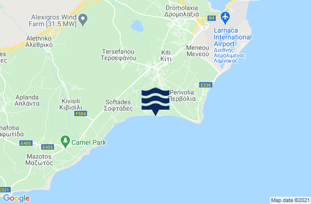 Karte der Gezeiten Kíti, Cyprus