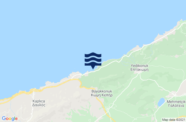 Karte der Gezeiten Kómi, Cyprus