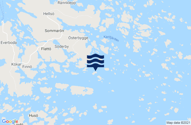 Karte der Gezeiten Kökar, Aland Islands