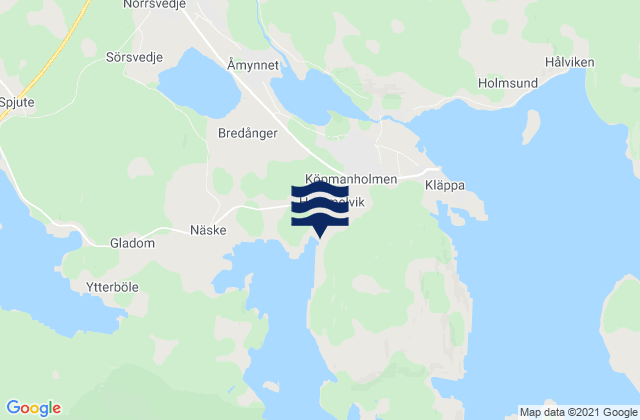 Karte der Gezeiten Köpmanholmen, Sweden