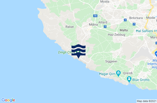 Karte der Gezeiten L-Imdina, Malta