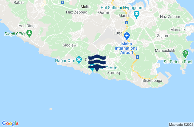 Karte der Gezeiten L-Imqabba, Malta