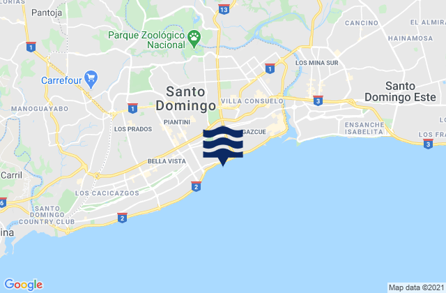 Karte der Gezeiten La Agustina, Dominican Republic