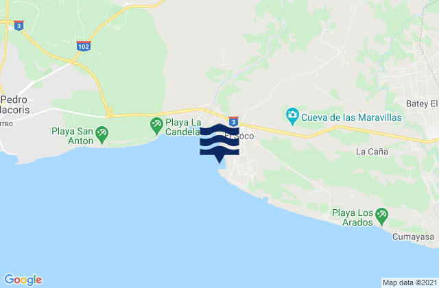 Karte der Gezeiten La Bahia, Dominican Republic