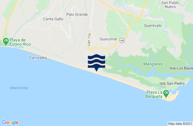 Karte der Gezeiten La Barqueta, Panama