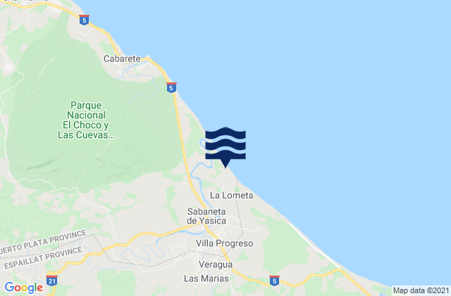 Karte der Gezeiten La Boca, Dominican Republic