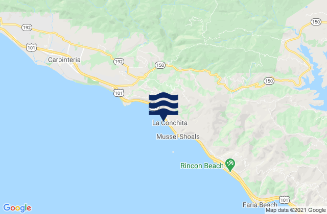Karte der Gezeiten La Conchita Beach, United States