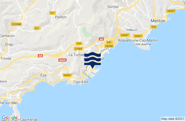 Karte der Gezeiten La Condamine, Monaco