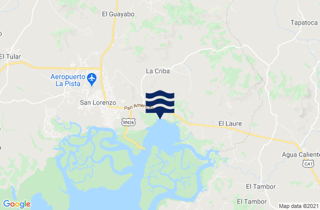 Karte der Gezeiten La Criba, Honduras
