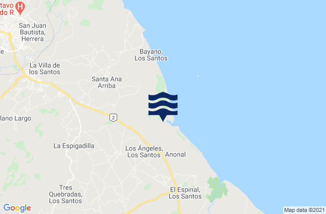 Karte der Gezeiten La Espigadilla, Panama