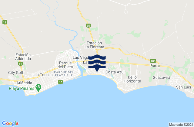 Karte der Gezeiten La Floresta, Uruguay