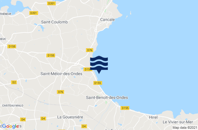 Karte der Gezeiten La Gouesnière, France