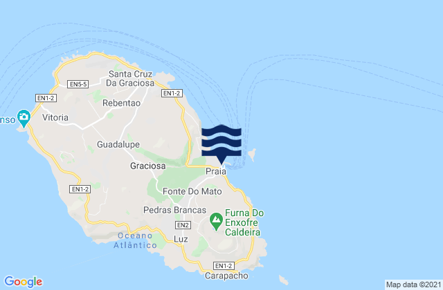Karte der Gezeiten La Graciosa Port, Portugal
