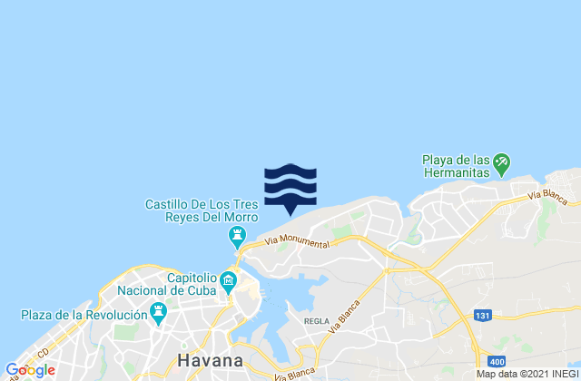 Karte der Gezeiten La Habana, Cuba