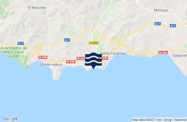 Karte der Gezeiten La Herradura Bay, Spain