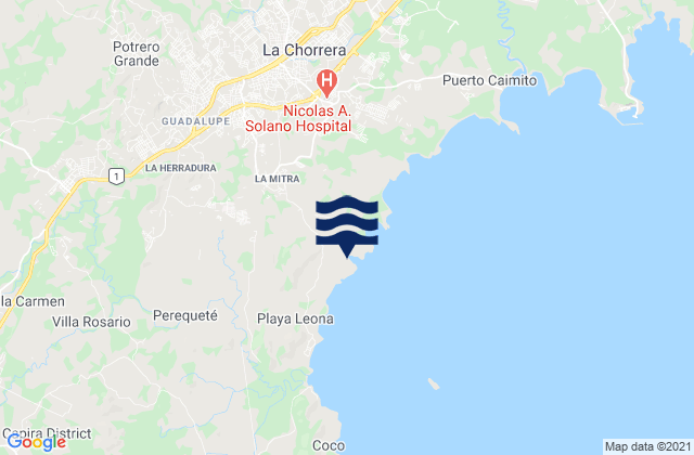Karte der Gezeiten La Herradura, Panama
