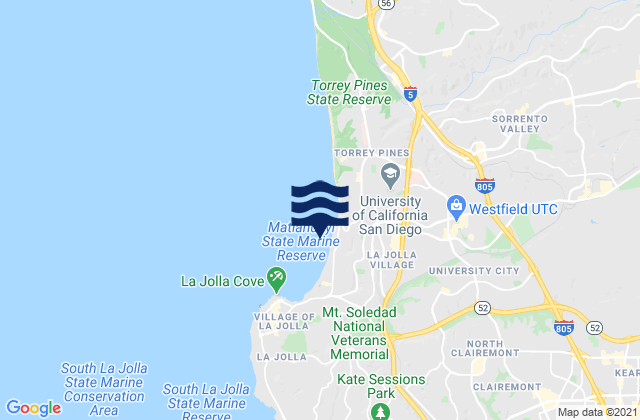 Karte der Gezeiten La Jolla (Scripps Institution Wharf), United States
