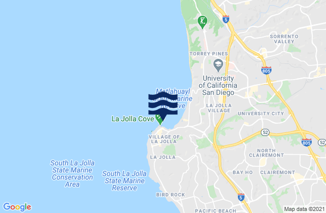 Karte der Gezeiten La Jolla Cove, United States
