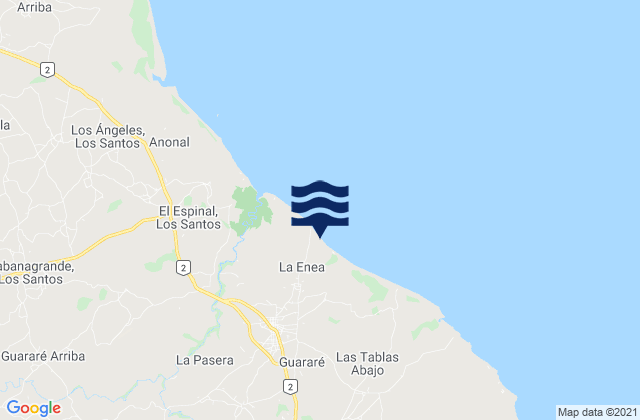 Karte der Gezeiten La Palma, Panama