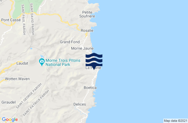 Karte der Gezeiten La Plaine, Dominica
