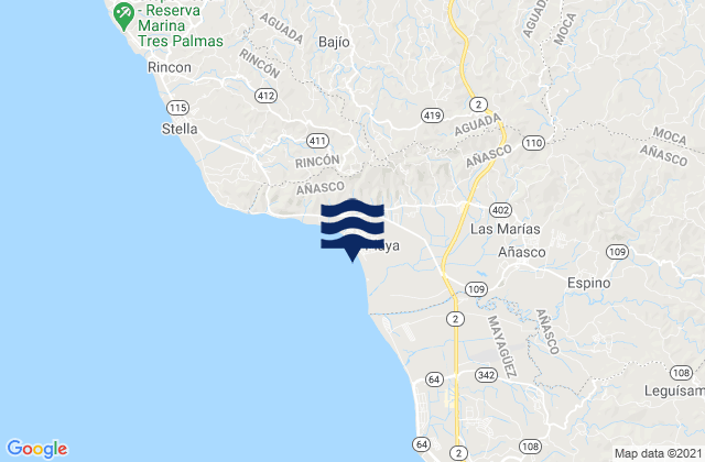 Karte der Gezeiten La Playa, Puerto Rico