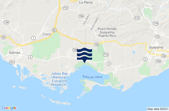 Karte der Gezeiten La Plena, Puerto Rico