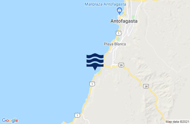 Karte der Gezeiten La Puntilla (Antofagasta), Chile