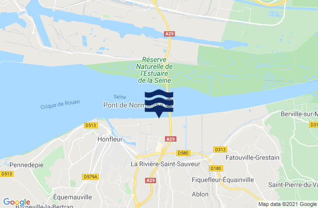 Karte der Gezeiten La Rivière-Saint-Sauveur, France