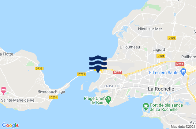 Karte der Gezeiten La Rochelle-La Pallice, France