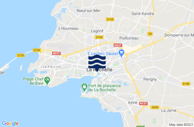 Karte der Gezeiten La Rochelle, France