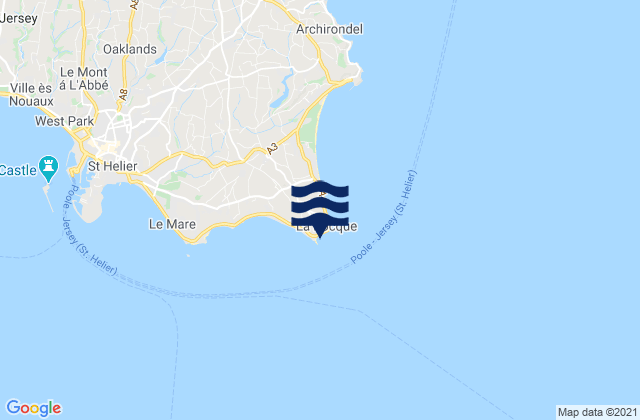 Karte der Gezeiten La Rocque Beach, France