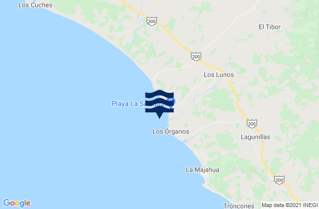 Karte der Gezeiten La Saladita, Mexico