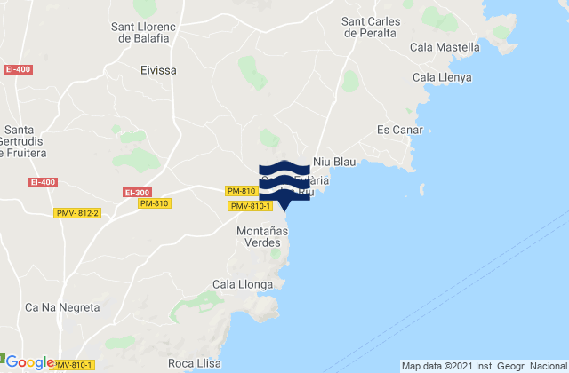 Karte der Gezeiten La Siesta, Spain