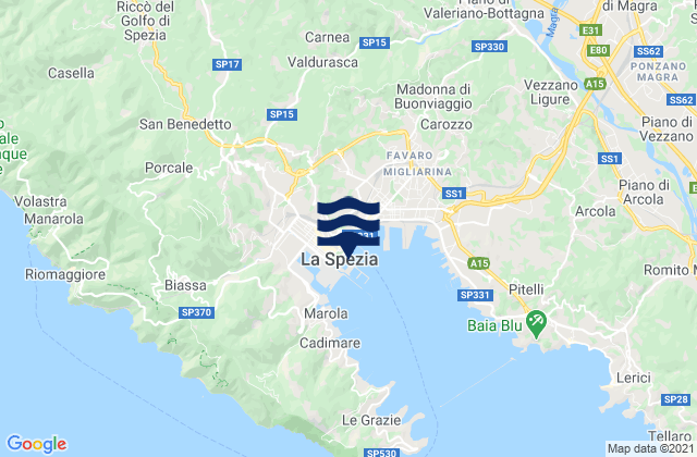 Karte der Gezeiten La Spezia, Italy