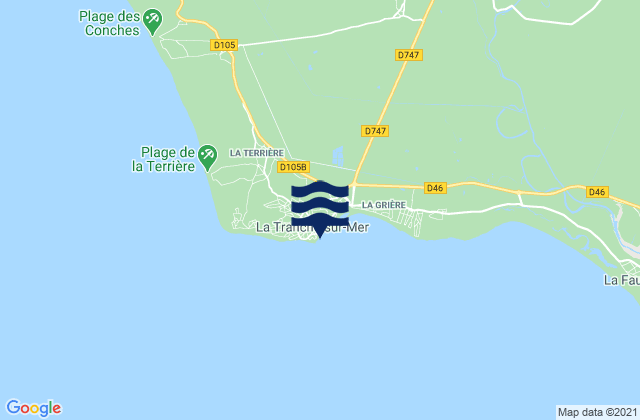 Karte der Gezeiten La Tranche-sur-Mer, France