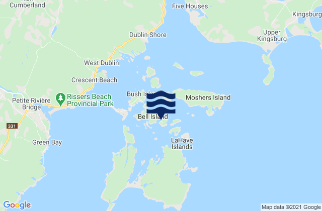 Karte der Gezeiten LaHave Island, Canada