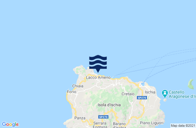 Karte der Gezeiten Lacco Ameno, Italy