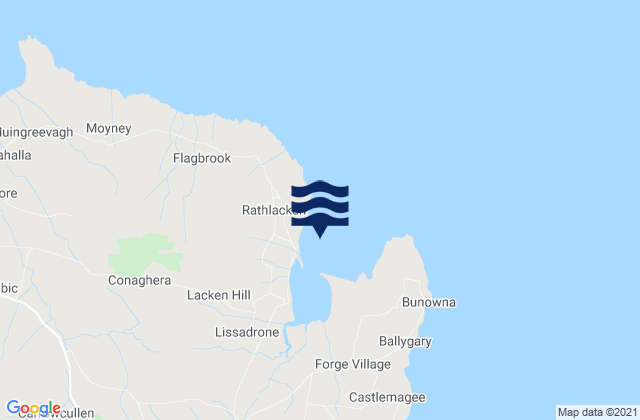 Karte der Gezeiten Lackan Bay / Kilcummin, Ireland