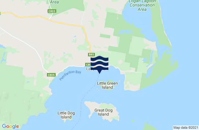Karte der Gezeiten Lady Barron Harbour, Australia