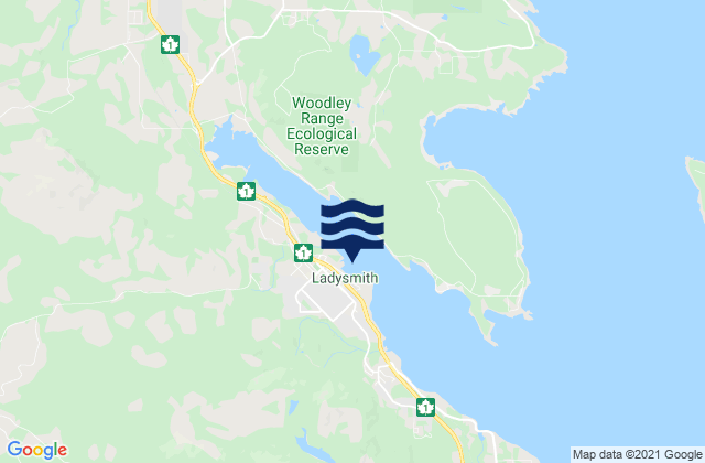 Karte der Gezeiten Ladysmith, Canada