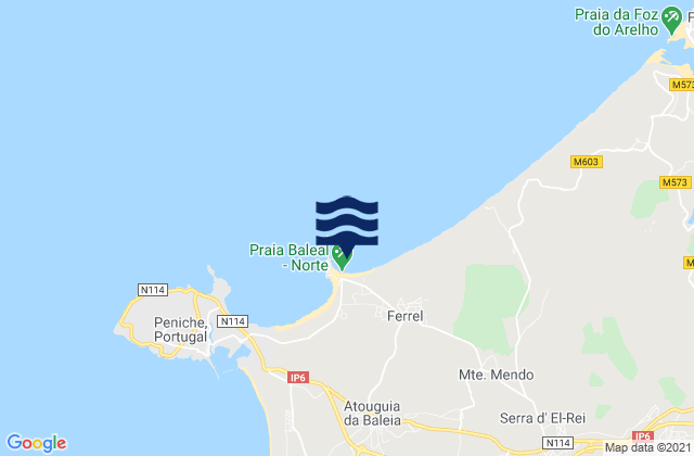 Karte der Gezeiten Lagide, Portugal