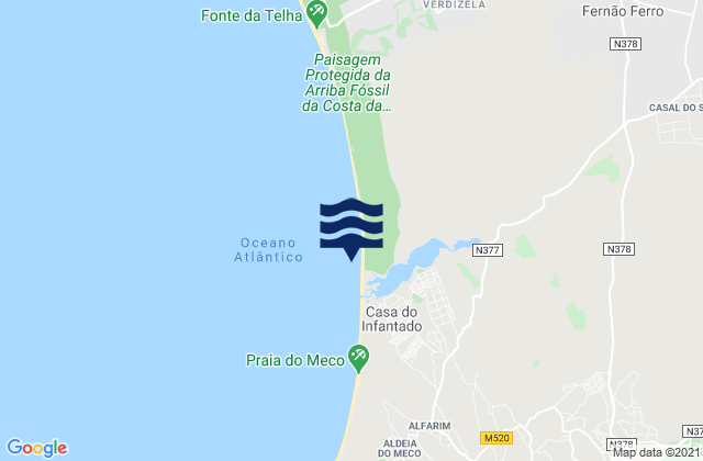 Karte der Gezeiten Lagoa de Albufeira, Portugal
