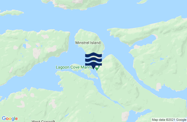 Karte der Gezeiten Lagoon Cove, Canada