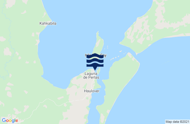 Karte der Gezeiten Laguna de Perlas, Nicaragua