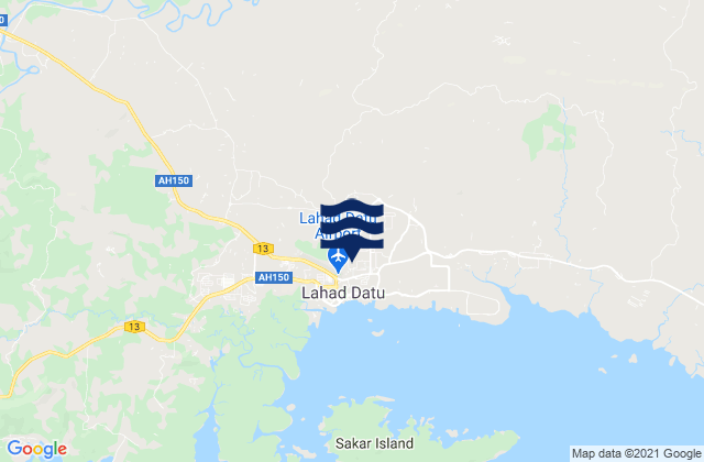 Karte der Gezeiten Lahad Datu (Darvel Bay), Malaysia