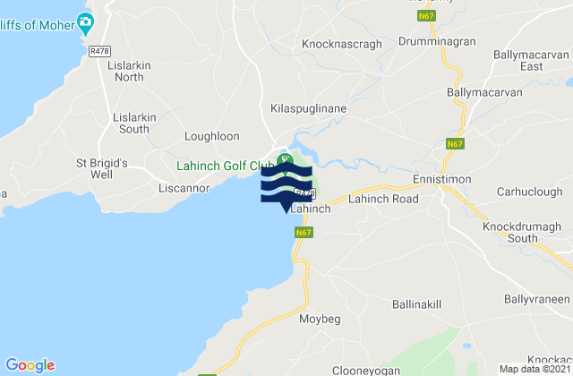 Karte der Gezeiten Lahinch - Beach, Ireland