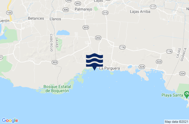 Karte der Gezeiten Lajas, Puerto Rico