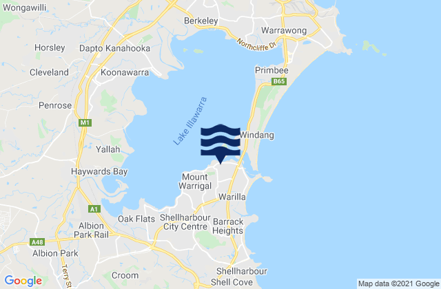 Karte der Gezeiten Lake Illawarra, Australia